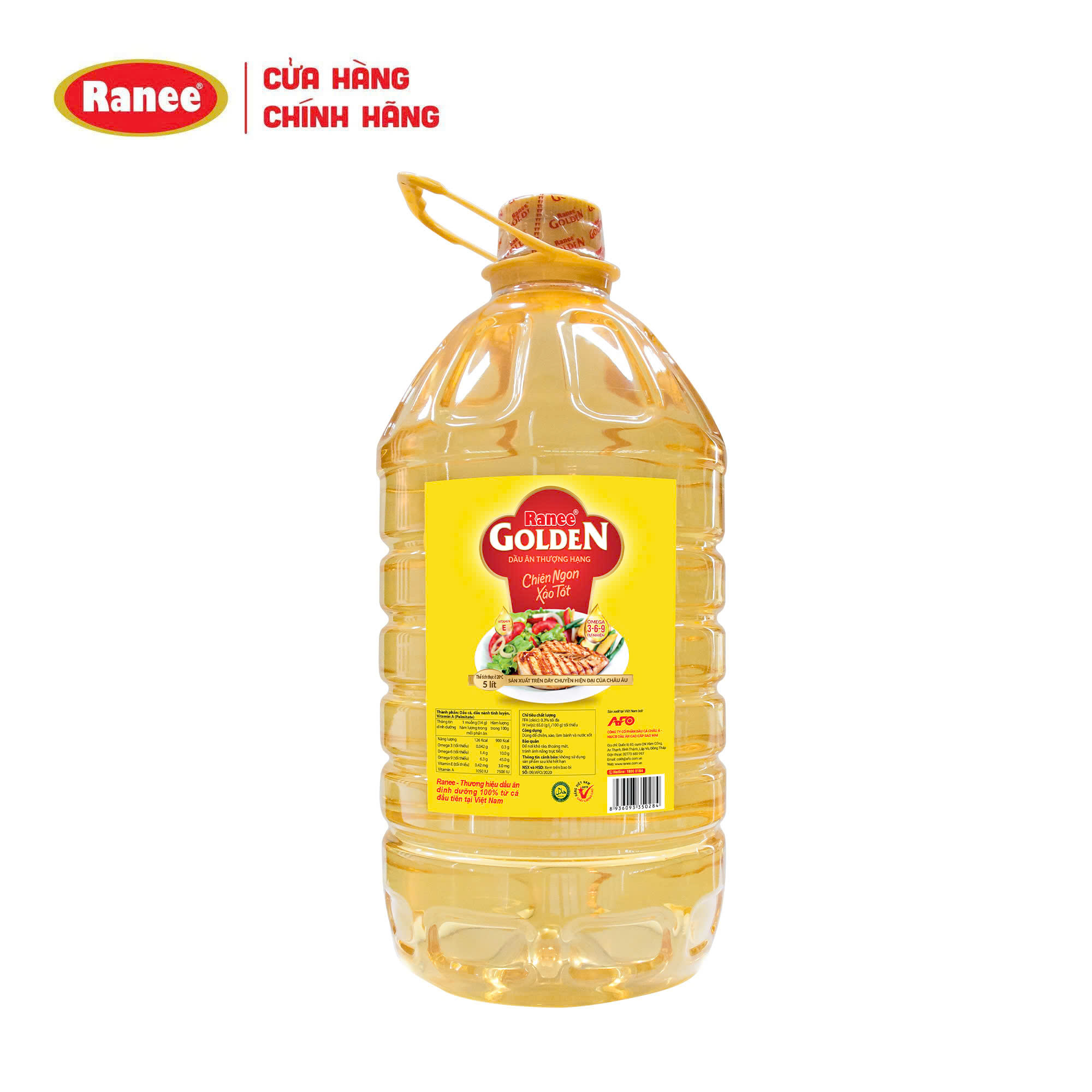 {Đơn 199k tặng hộp bơ -399k tặng vá gỗ}  Dầu ăn thượng hạng Ranee Golden 5 lít