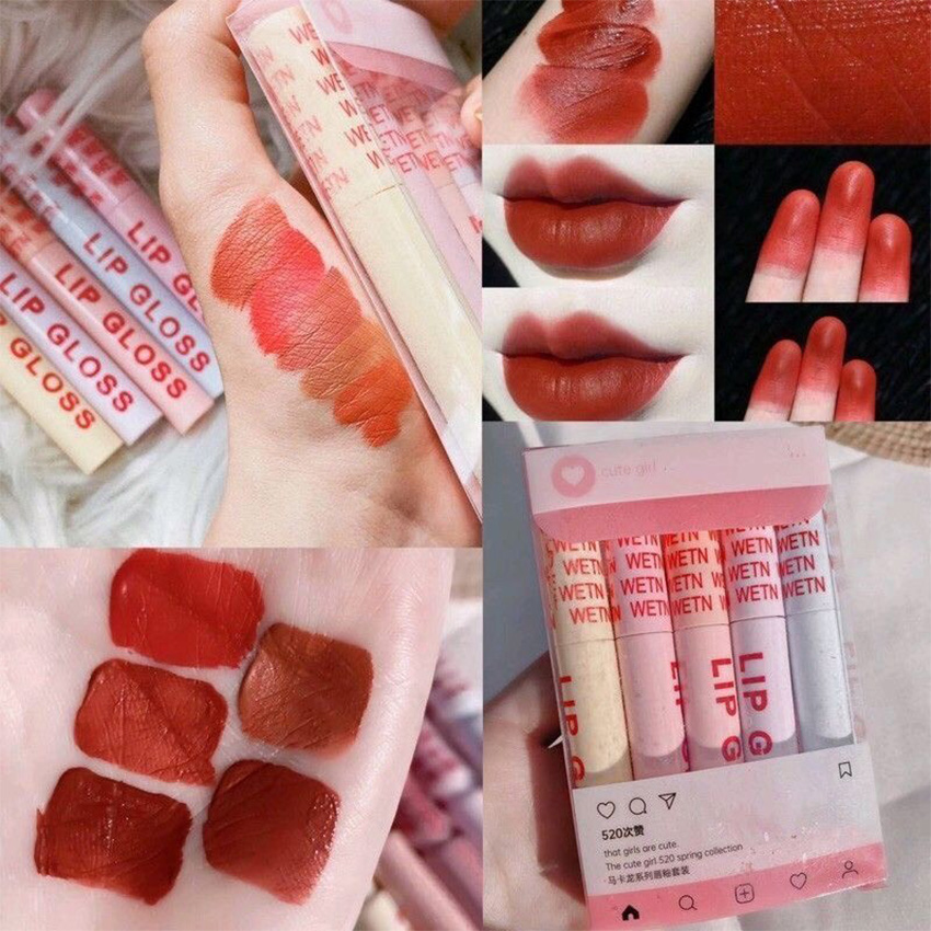 Set 5 Cây Son Kem Lì MAGIC CASA Fluffy Lip Glaze Alutech