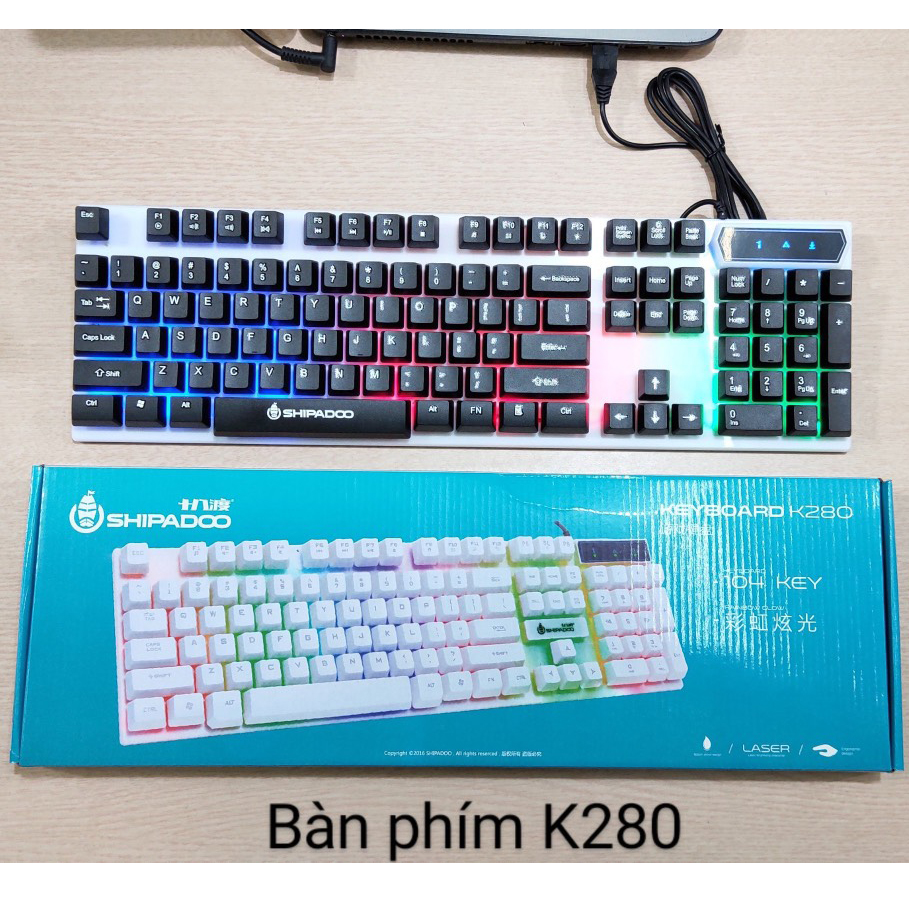 Bàn phím Gaming Shipadoo K280 LED RGB