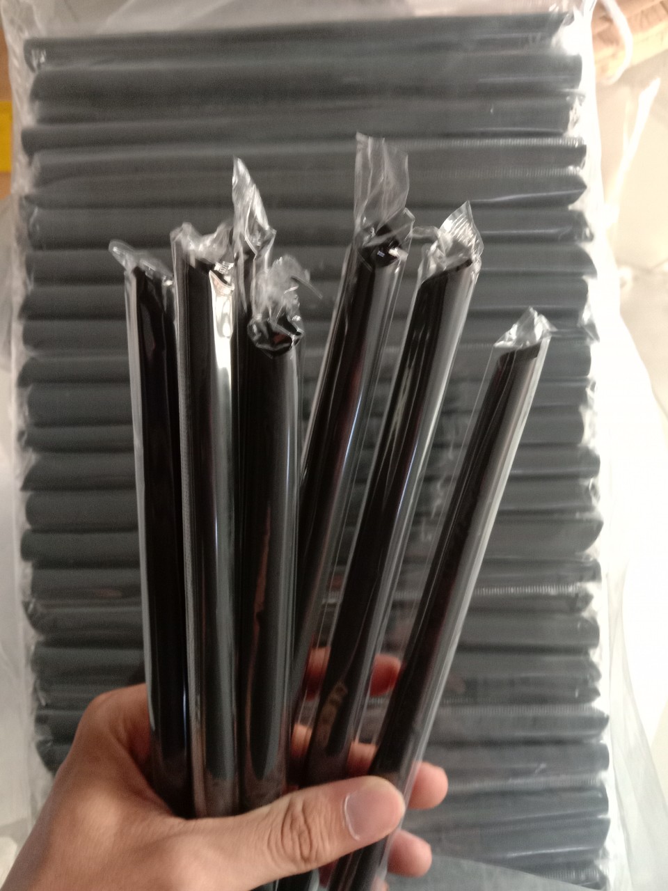 Bịch 500g Ống Hút Trà Sữa Màng Bọc Cao Cấp Phi 6, Phi 8, Phi 12 Đầu Nhọn