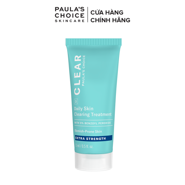 Kem chấm mụn chuyên sâu giảm sưng viêm Paula’s Choice Clear Extra Strength Daily Skin 5% benzoyl peroxide 15ml mã 6117