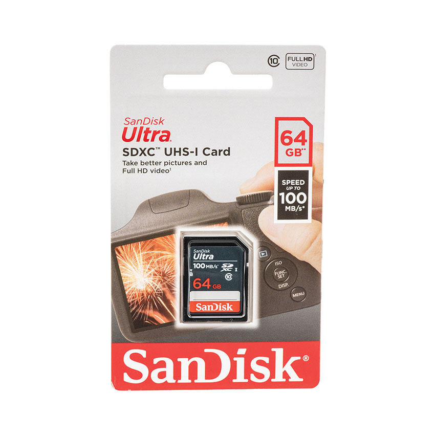 Thẻ nhớ Máy Ảnh SDXC SanDisk Ultra 64GB U1 140MB/s (Xám) Nhất Tín Computer