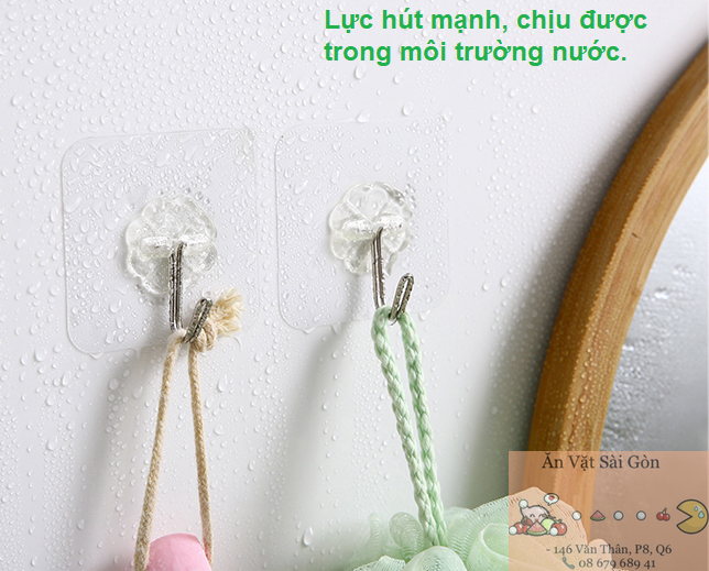 [HCM]Móc dán tường siêu dính 6x6cm. COMBO 50 móc