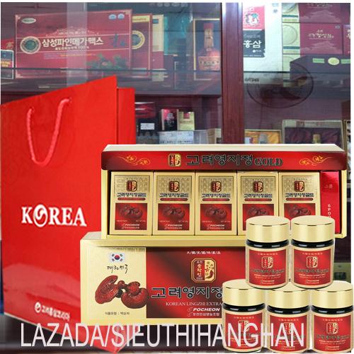 Cao linh chi đỏ Hàn Quốc nguyên chất cô đặc 100% Pocheon 50g x 5 lọ tốt cho người tiểu đường, huyết áp, tim mạch