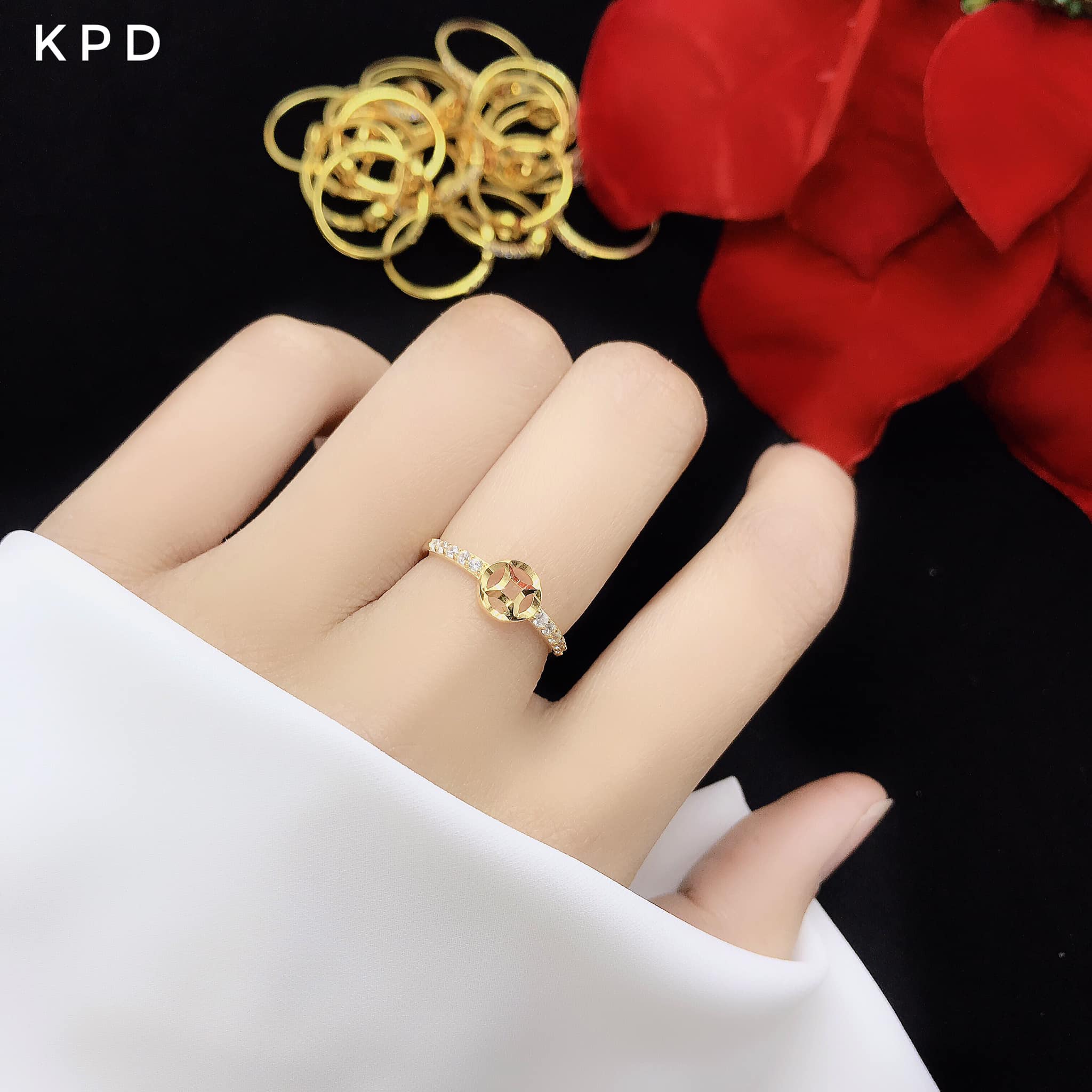 Nhẫn nữ kim tiền bạc ta si vàng MS55df