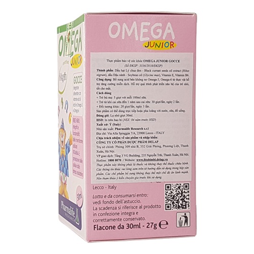 [Kèm quà tặng]Fitobimbi Omega Junior - Phát triển trí não cho bé (Lọ nhỏ giọt 30ml)
