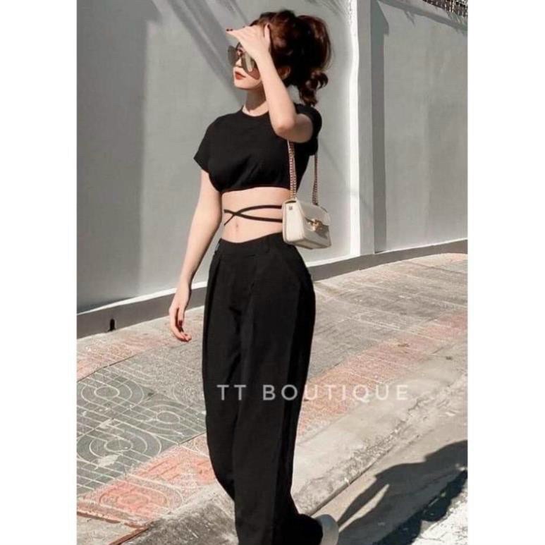 [HCM]Áo Croptop cột dây chéo