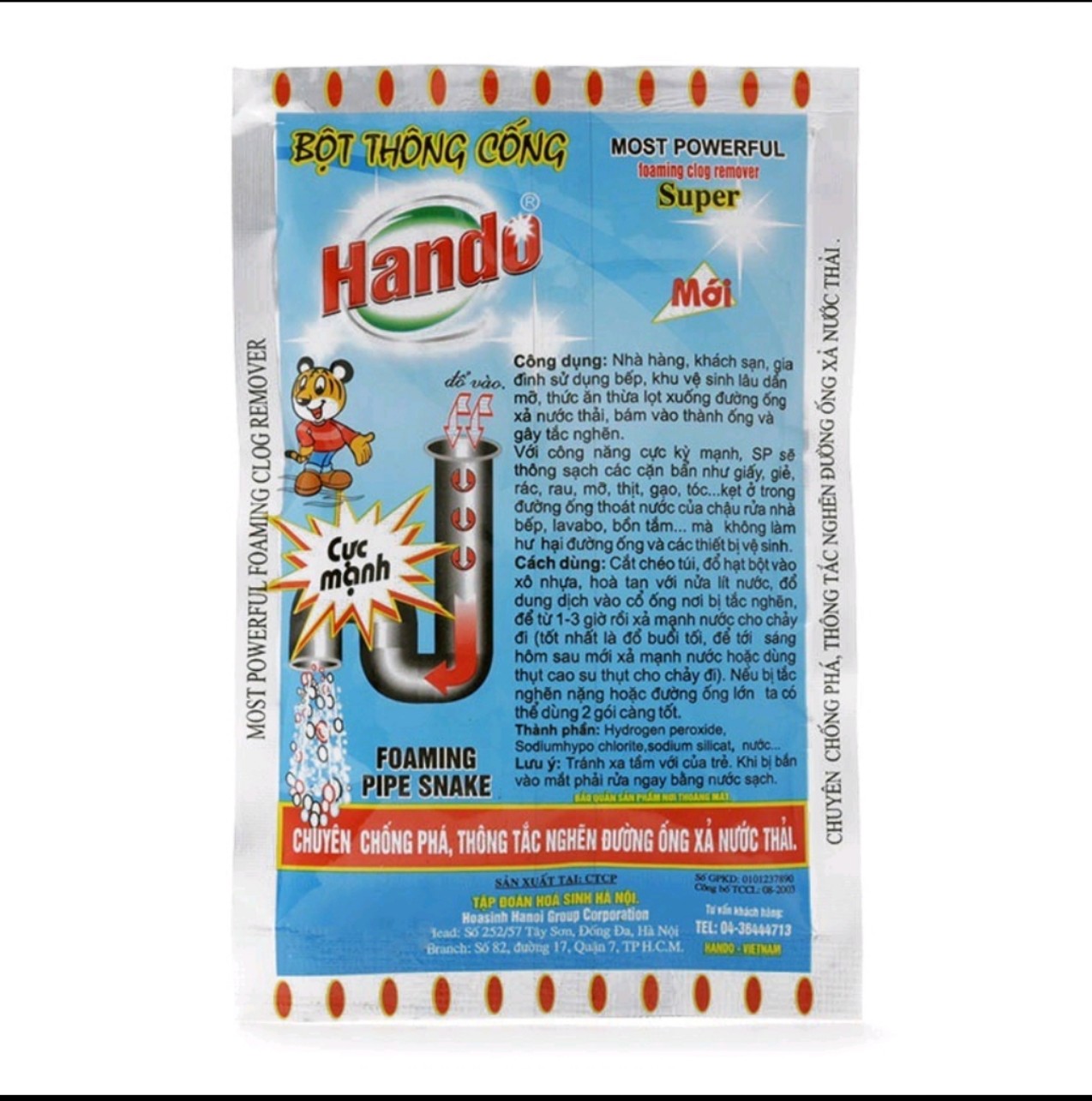(Giao hỏa tốc) Bột thông cống Hando dạng túi 100g nội địa (mua tại ptptshop)