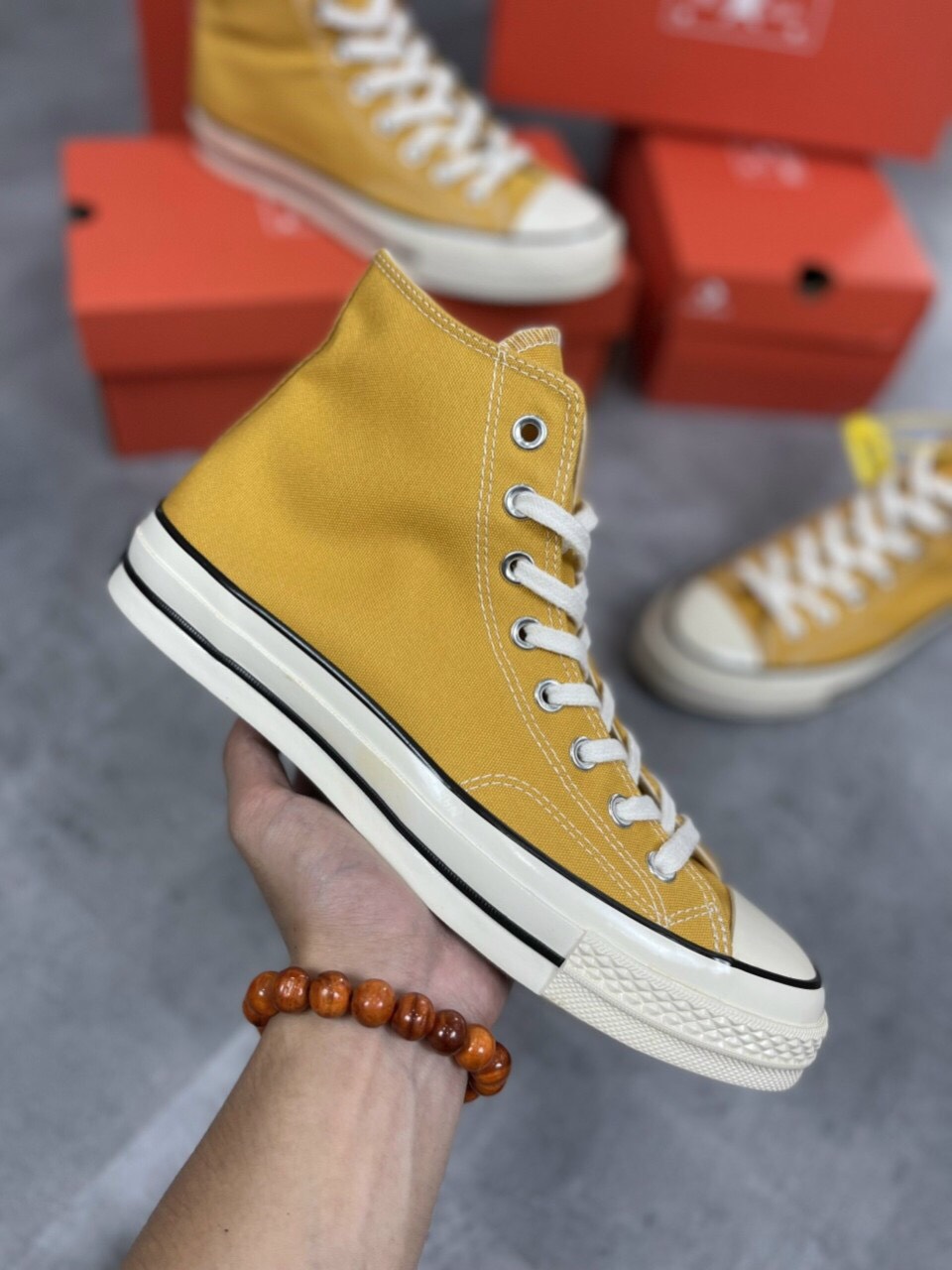 Giày Converse chuck 1970s cao cổ màu vàng( Tặng túi cv + bill + tất)