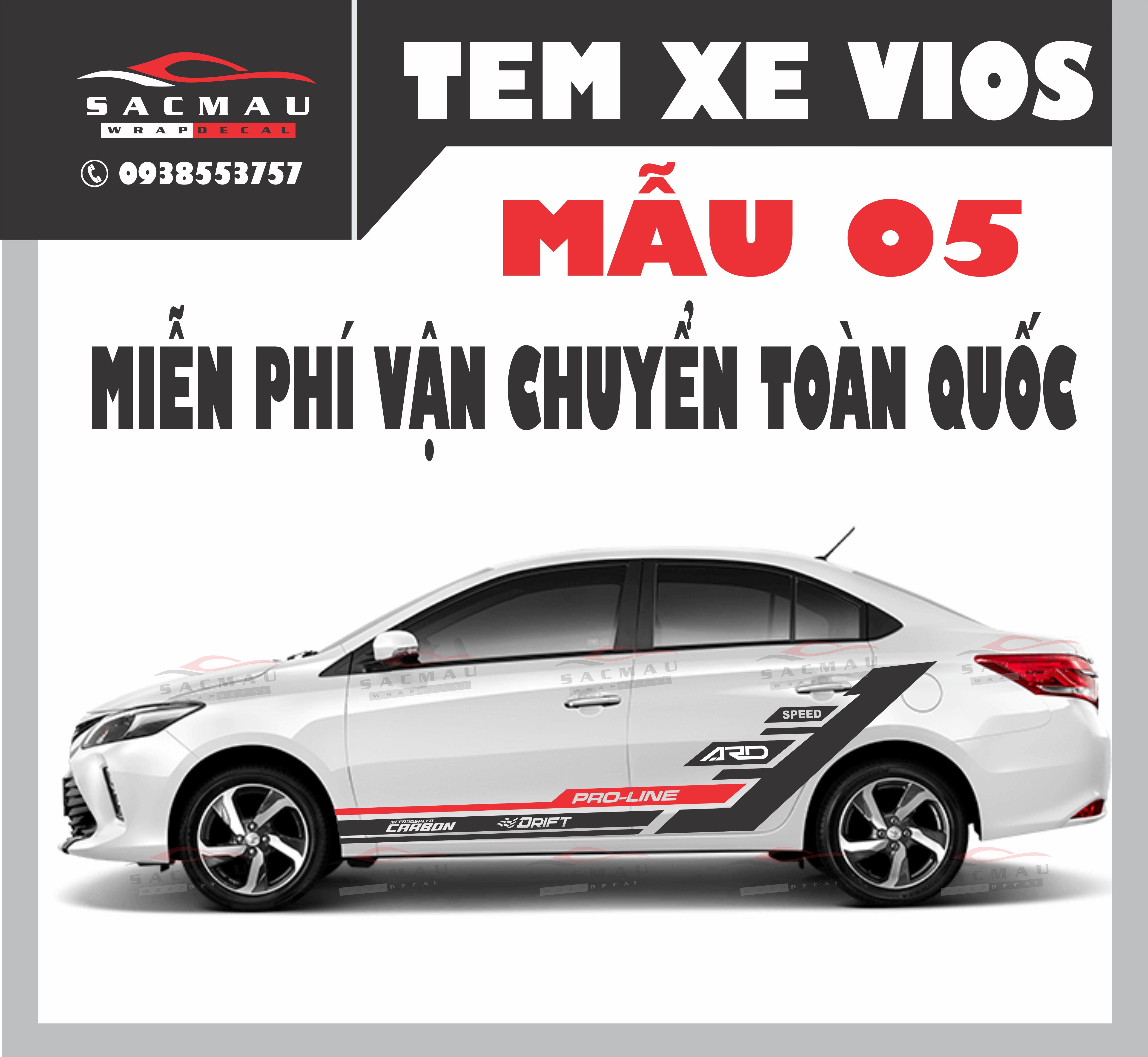 Tem dán xe ô tô vios