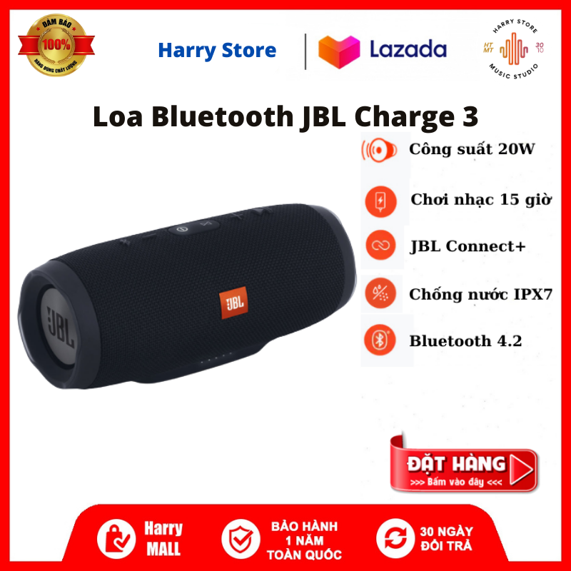 [NEW SALE ] Loa Bluetooth Giá rẻ - Loa Bluetooth JBL Charge 3- Loa Siêu Trầm 3D- JBL Connect Kết Nối 2 Loa- Loa Công Suất Lớn Nghe Nhạc Cực Hay- Bass Mạnh- Âm Thanh Trung Thực- Chống Nước IPX7- Pin 12 Giờ