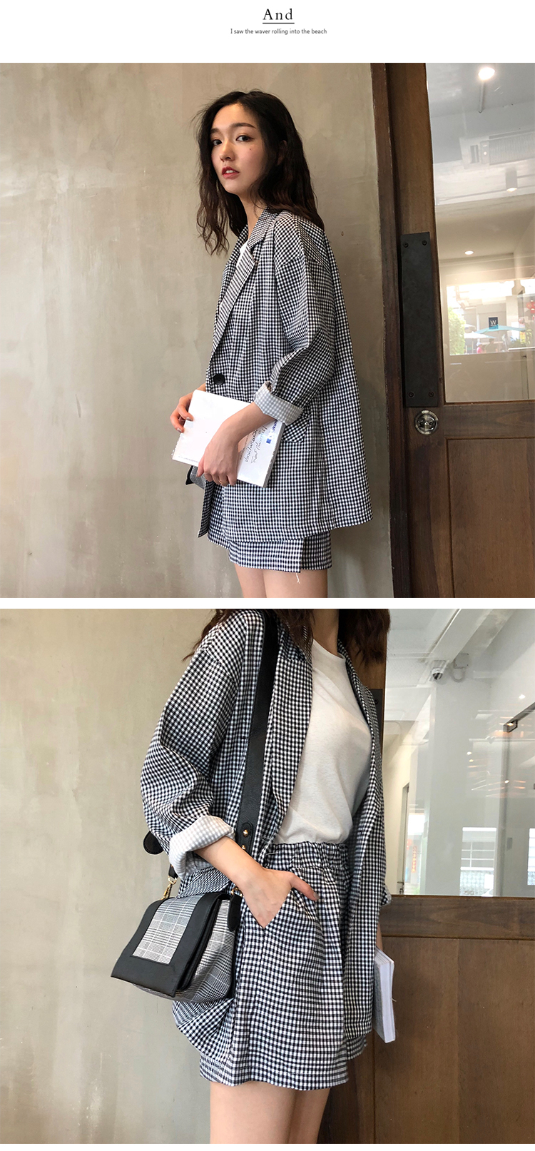 [HCM]Set vest caro Hàn Quốc (áo vest+short)