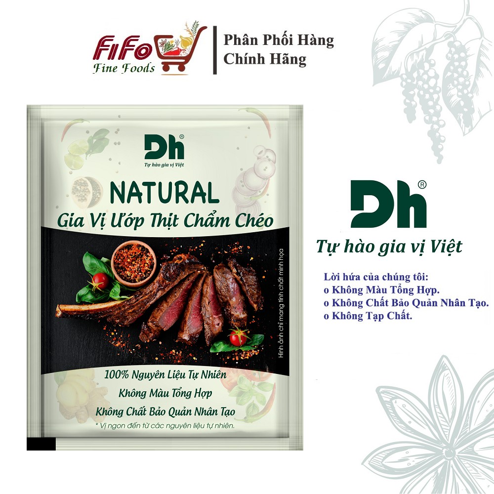 Hộp 20 Gói Gia Vị Ướp Thịt Chẩm Chéo  DH FOODS | NATURAL| Gói 10g | Fine Foods