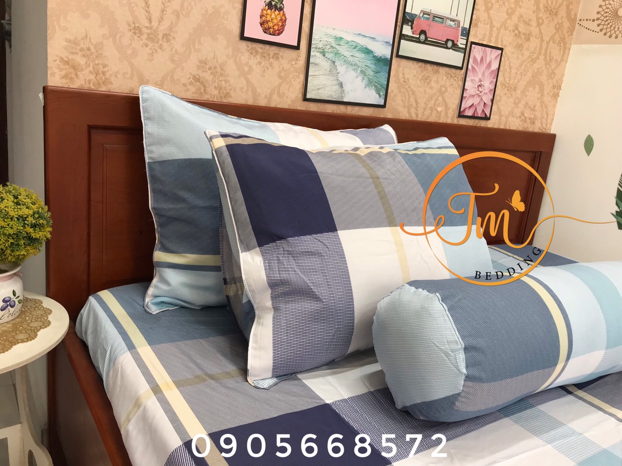 Ga gối lụa tencel mát mịn sang trọng họa tiết xinh yêu áo ôm khóa kéo
