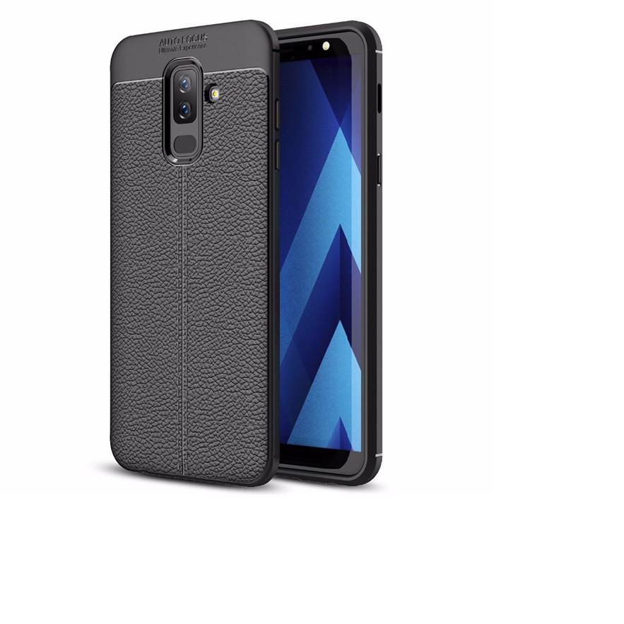 Ốp lưng dẻo thời trang giả da cao cấp AutoFocus cho Samsung Galaxy A6+ Plus 2018