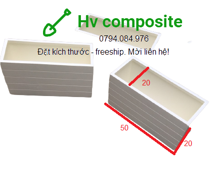 Chậu trồng cây composite 50x20x20