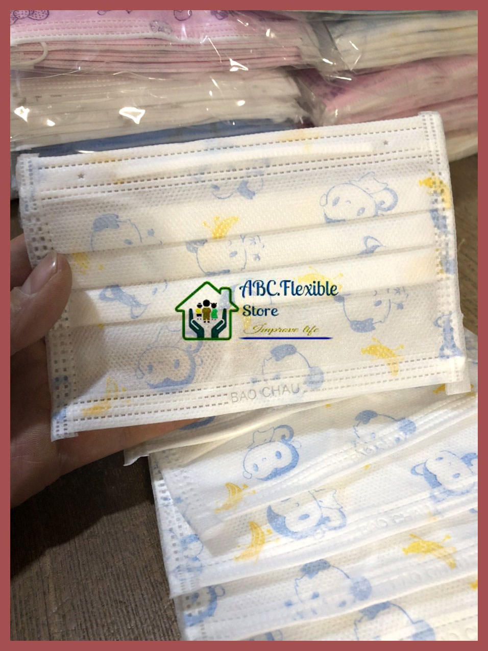 SIÊU HOT ( Khẩu trang trẻ em) 4 Hộp 50 chiếc khẩu trang trẻ em-Ami Kid ( 5 túi mỗi túi 10 cái)