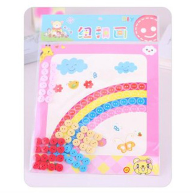 Tranh dán nút áo thủ công cho bé