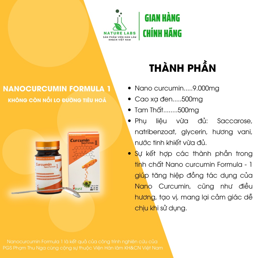 Tinh nghệ Nano Curcumin Formula 1