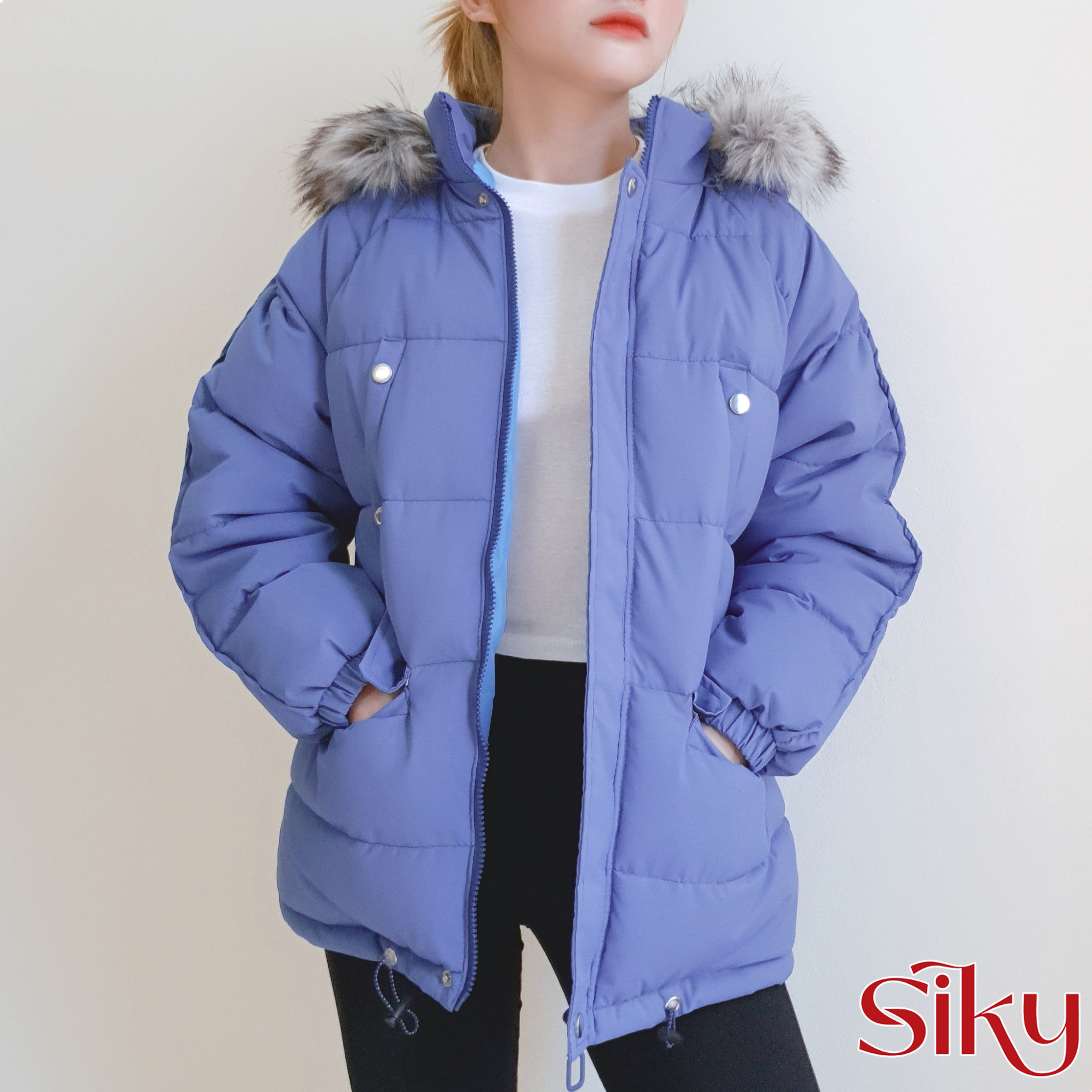 Áo phao nữ mũ lông siêu ấm - SIKY HX11
