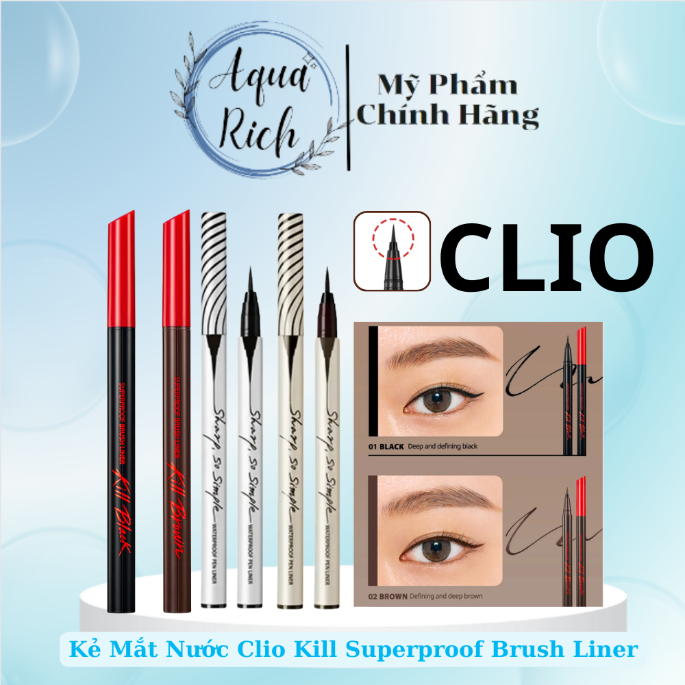 kẻ mắt nước clio kill superproof brush - Clio Sharp So Simple Pen Liner Pen liner 0.55mm