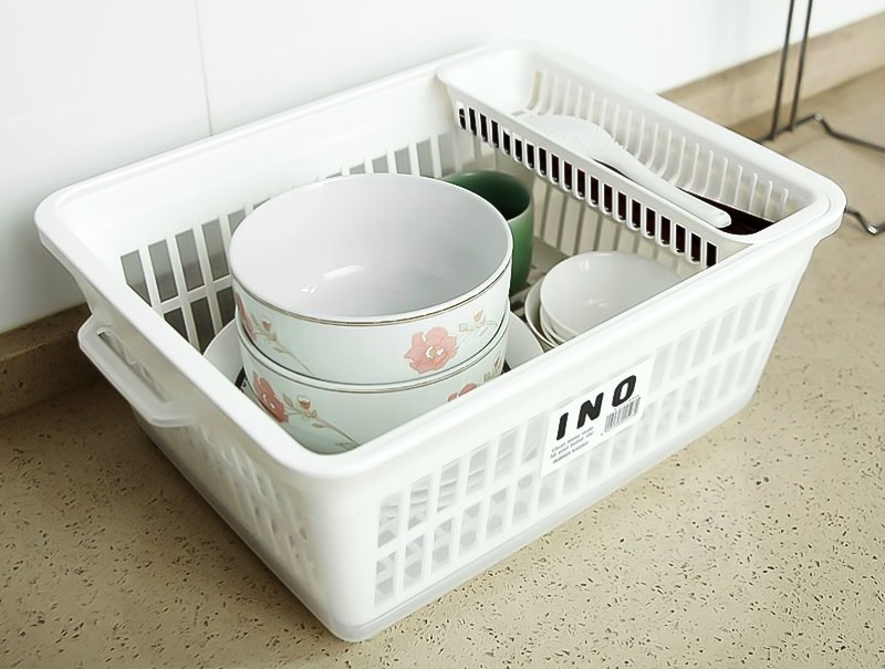 Rổ Úp Bát Đĩa Có Nắp Inomata nội địa Nhật Bản