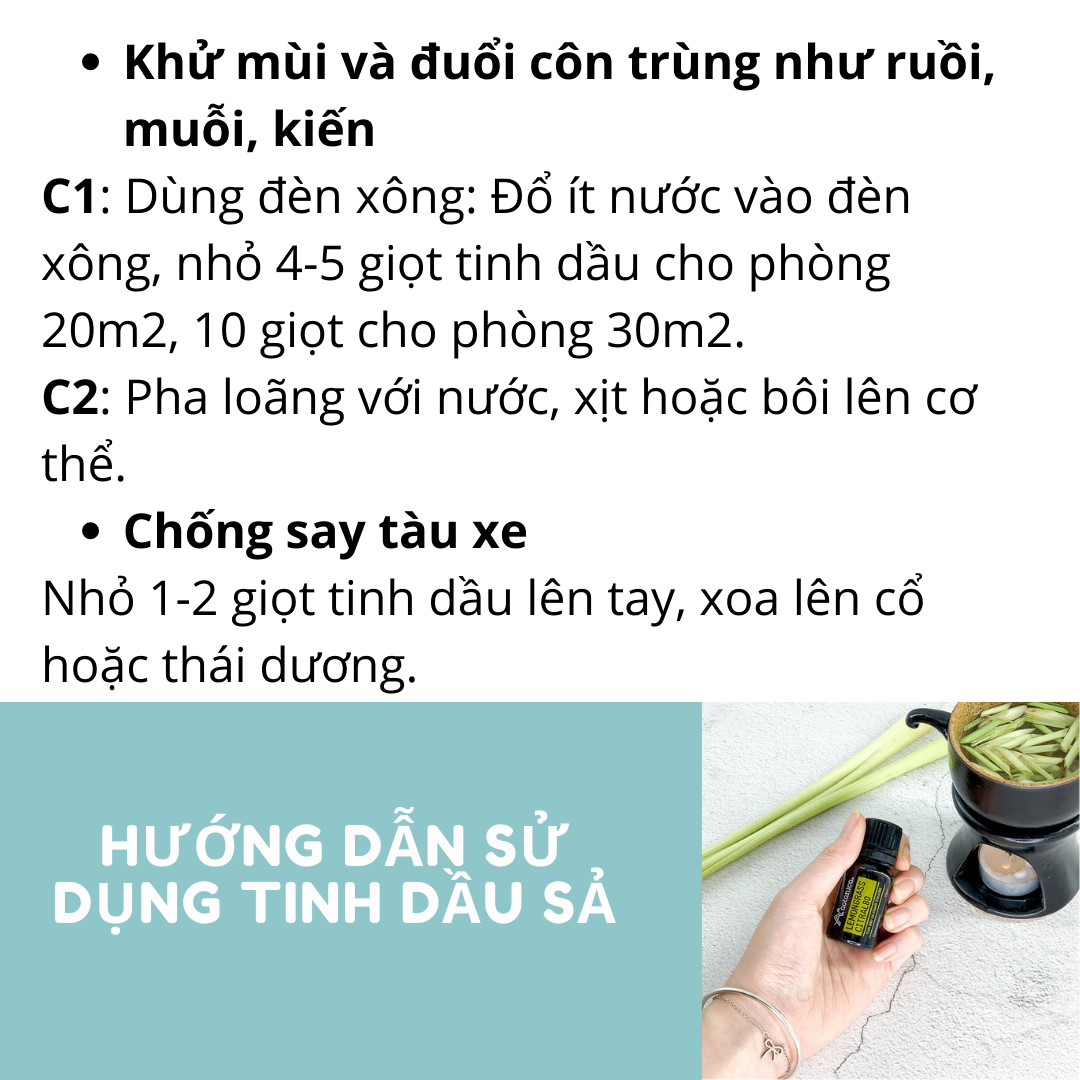 Tinh dầu sả phân đoạn Citral-80 Aotanica 10ml