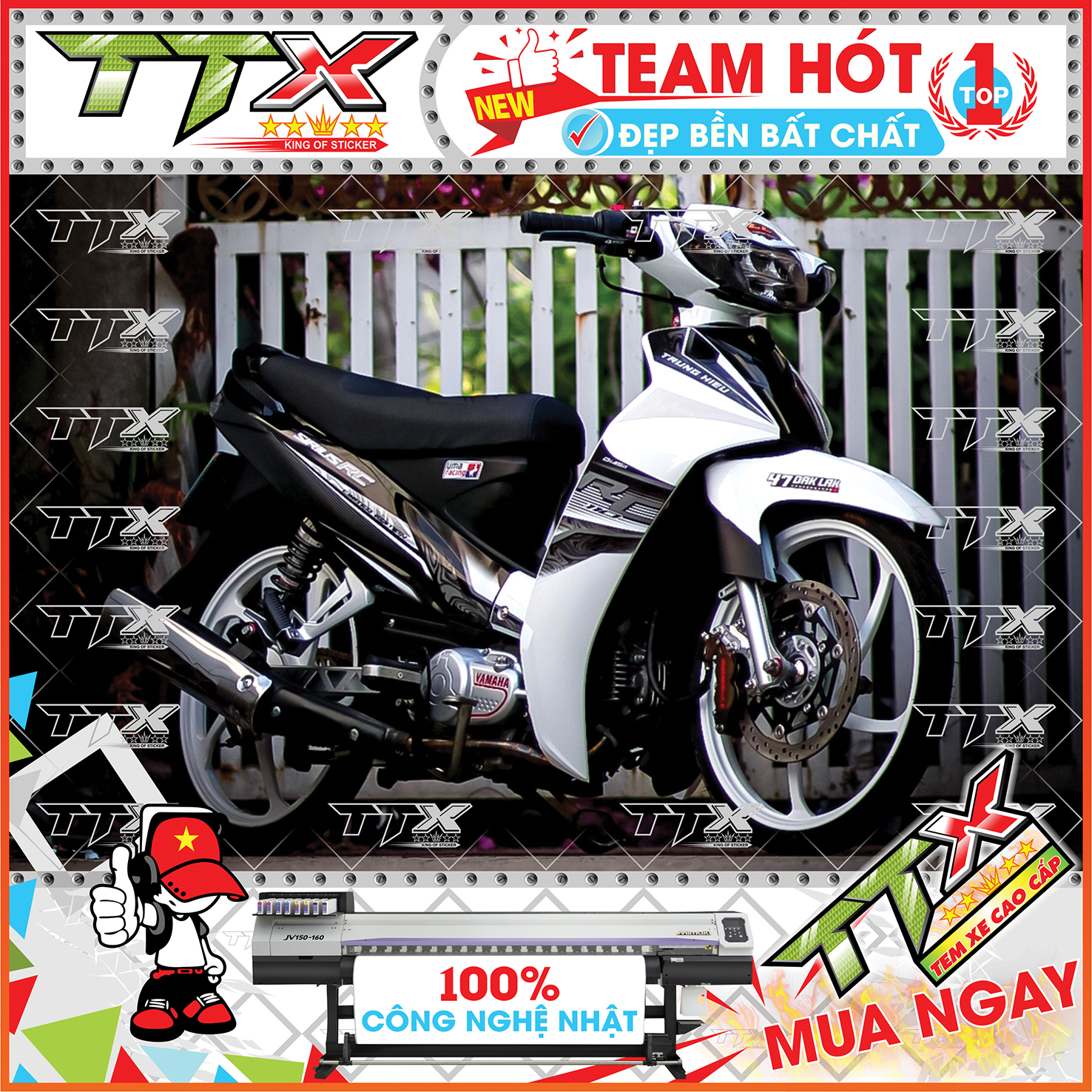 Tem sirius rc đen trắng siêu đẹp mẫu mới