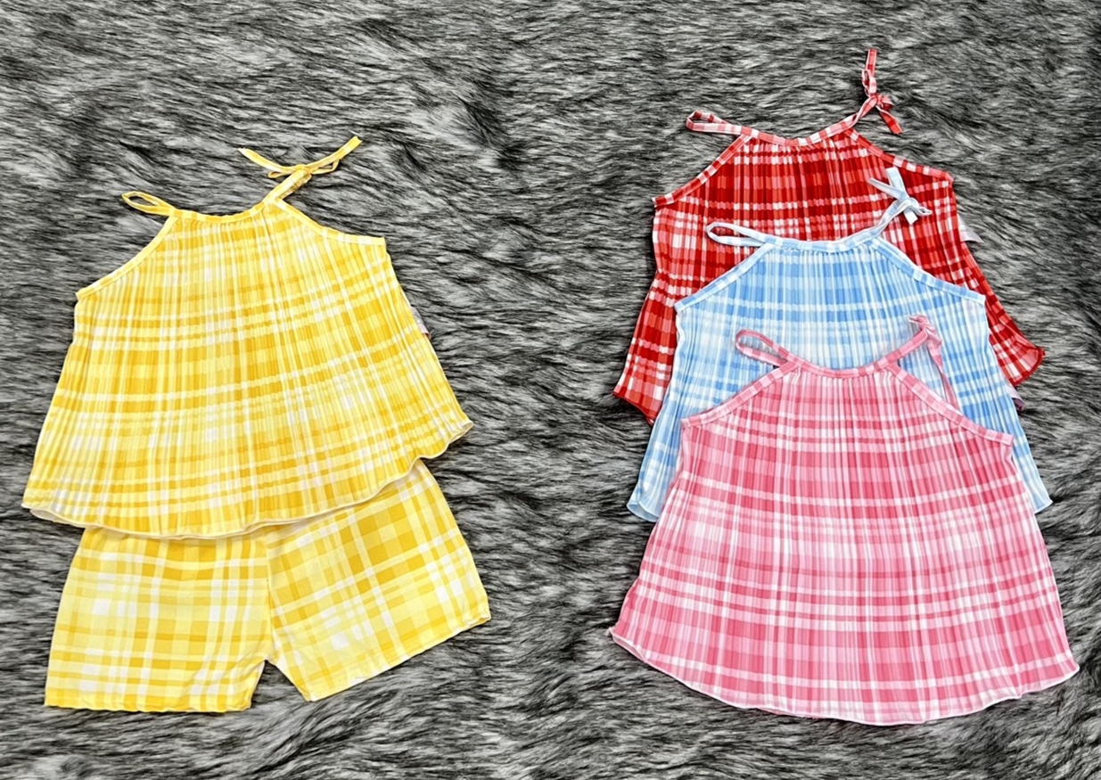Bộ Lụa Dây Rút Cột Bé Gái (6-14kg) (giao màu ngẫu nhiên)