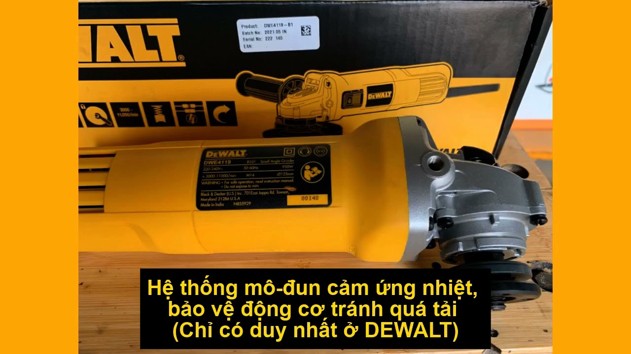 Máy mài góc 125mm 950W Dewalt DWE4119