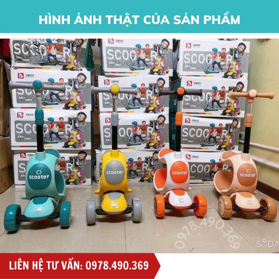 Xe trượt scooter cao cấp đa năng 3 trong 1, Chòi chân, Trượt Scooter, Bập bênh cho bé