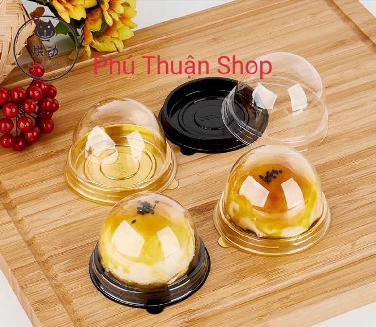 BỘ 50 HỘP TRÒN  ĐỰNG BÁNH 80 GRAM ĐẾ VÀNG