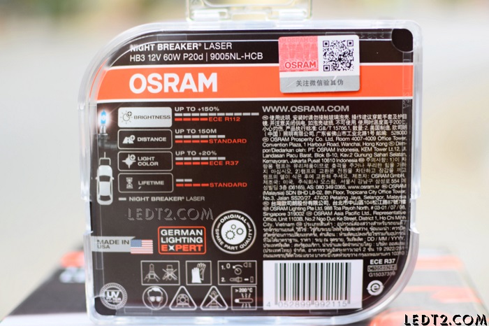 [LEDT2 ISOP] Đèn pha Halogen Osram Night Breaker Laser +150%