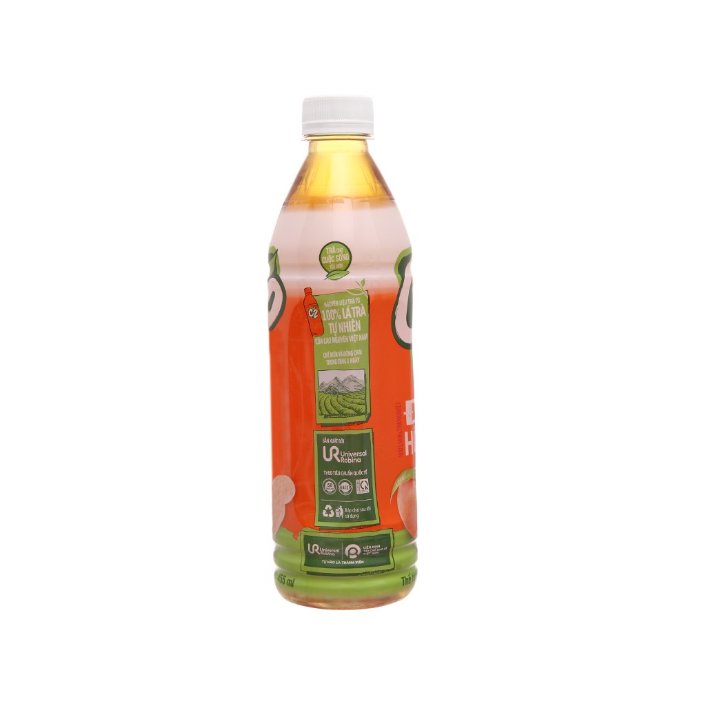 Lốc 6 Chai C2 Hồng Trà Đào Chai 455ml
