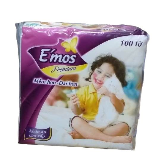 Loại tốt - khăn giấy e'mos vuông 330x330mm gói 100 tờ