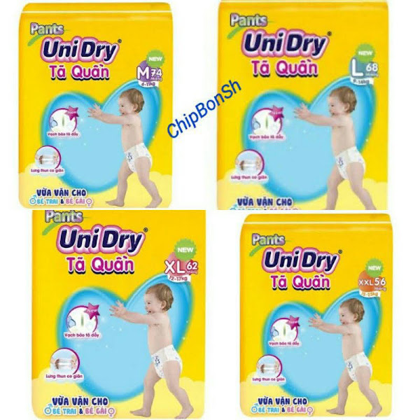 (Mẫu mới) Tã bỉm quần Unidry M74/L68/XL62/XXL56