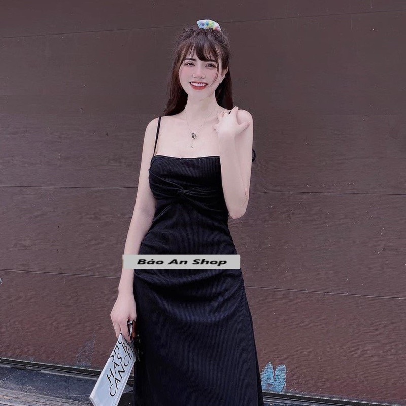 Đầm gân nơ to xoè