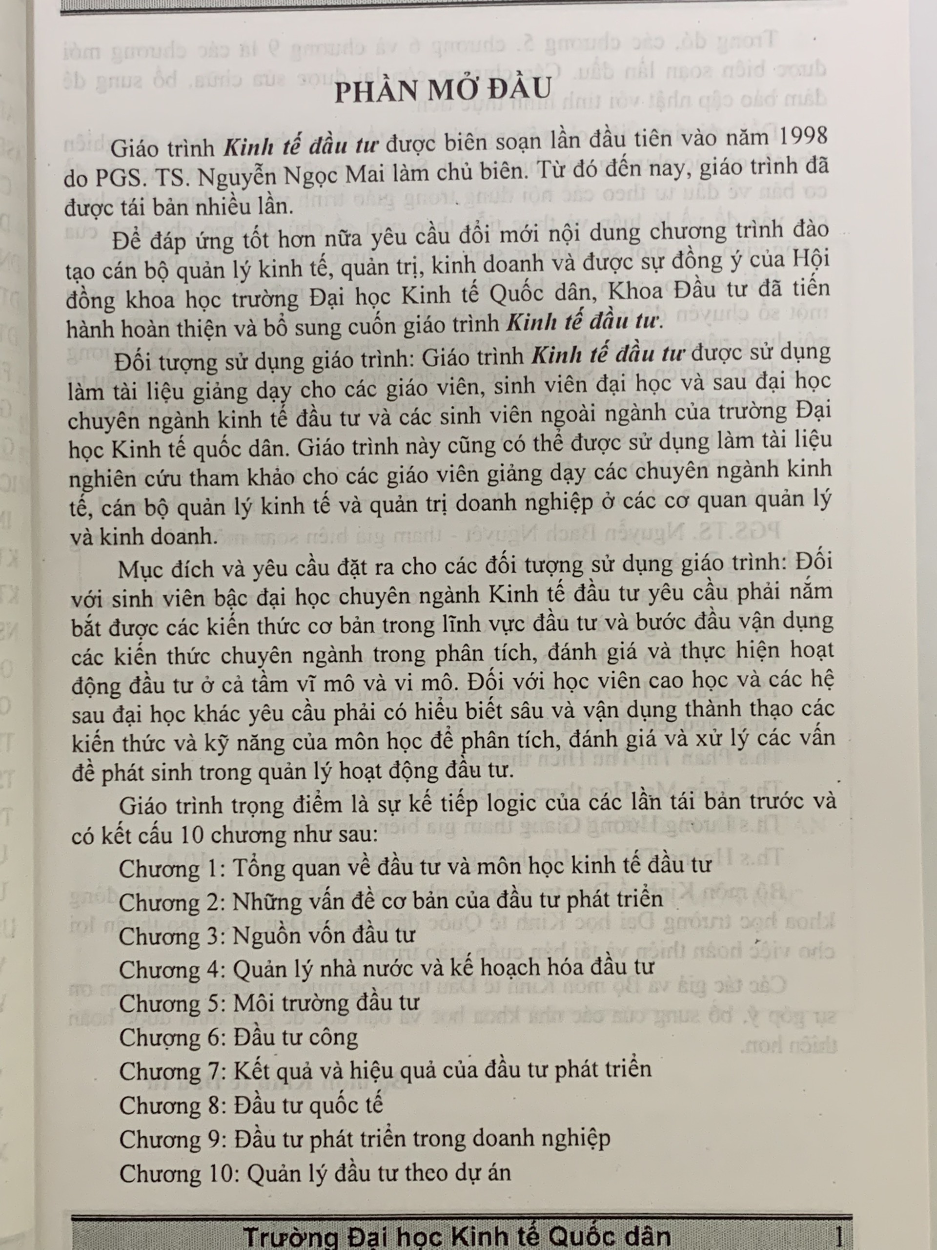 Giáo Trình Kinh Tế Đầu Tư ( PGS. TS. Từ Quang Phương )