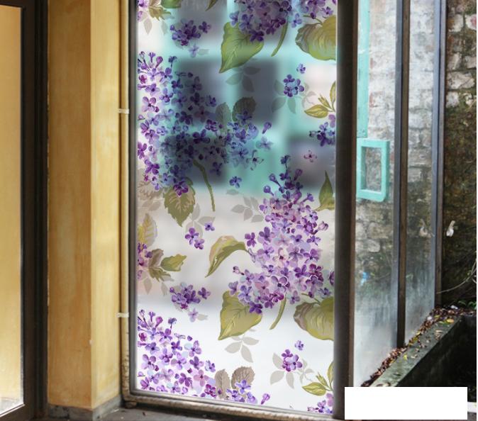 [HCM]Decal Dán Kính Cao Cấp -  Hoa Sơn Trà Tím ( 60x116 )-DK1063
