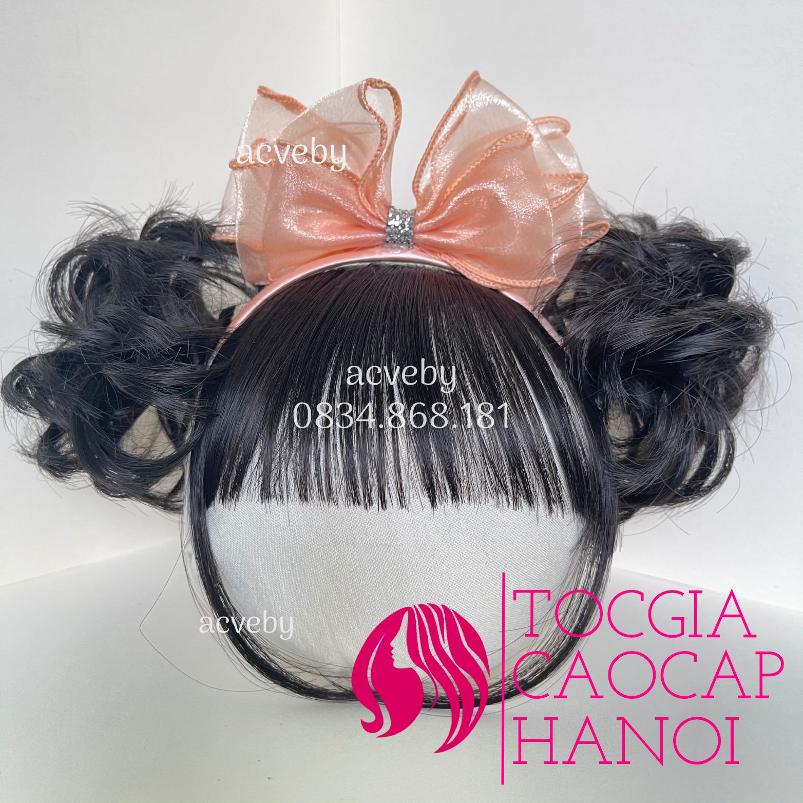 Cài tóc giả nơ cho bé Handmade 100%