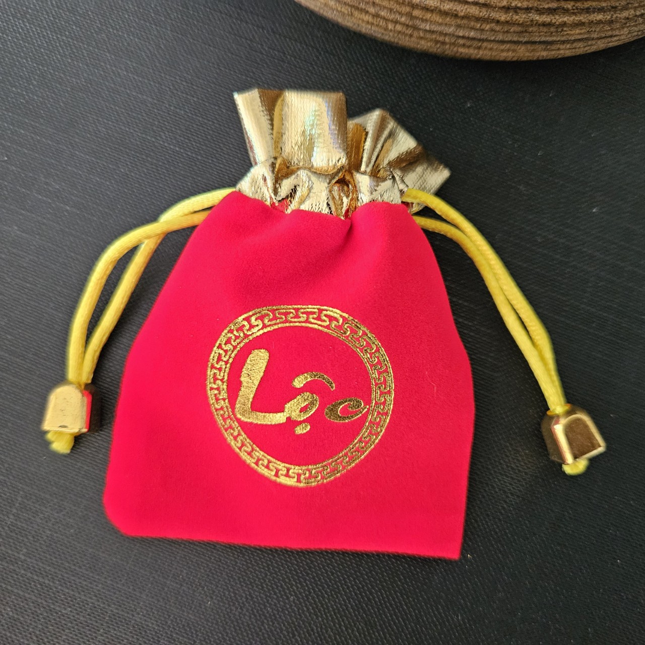 Túi nhung đỏ rút dây phúc lộc 7x9cm đựng xu, trang sức, đồ phong thủy