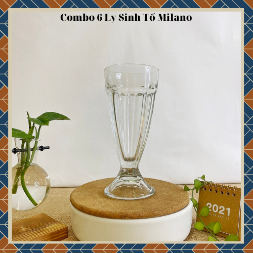 [Giá Siêu Rẻ] Combo 6 Ly Thủy Tinh Sinh Tố Milano