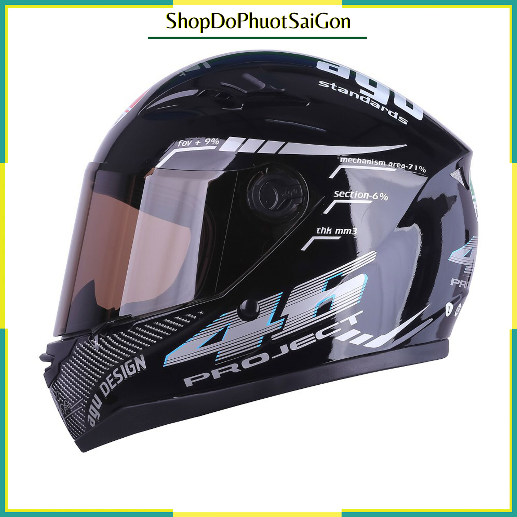 [HCM]Mũ bảo hiểm fullface AGU tem 46 bạc  [ Tặng túi đựng mũ ]