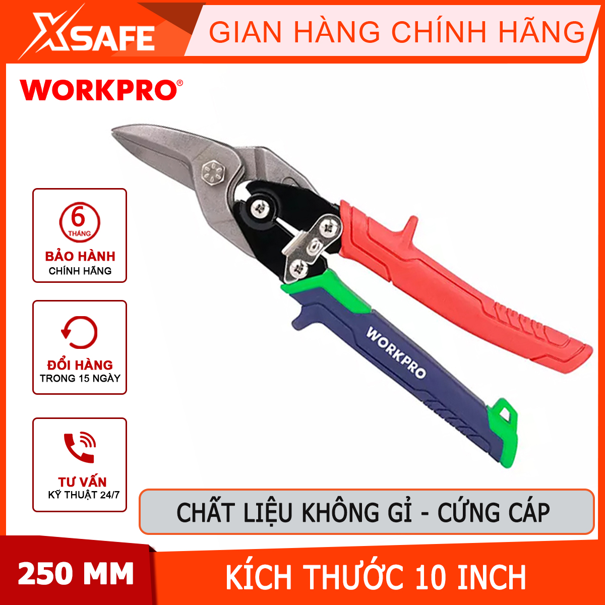 Workpro Series 250mm forging steel left curved tip steel bar cutter-w0214020