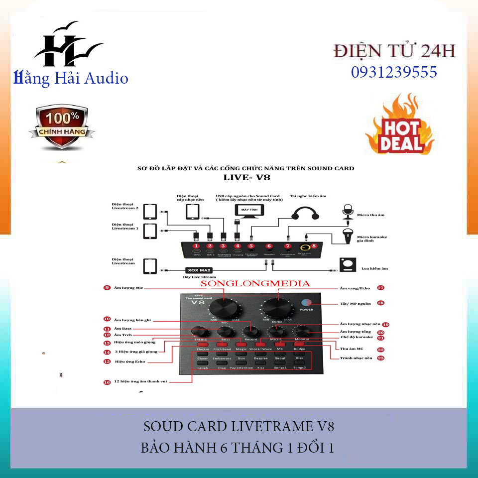 Bộ livestrame v8 va mic BM 900
