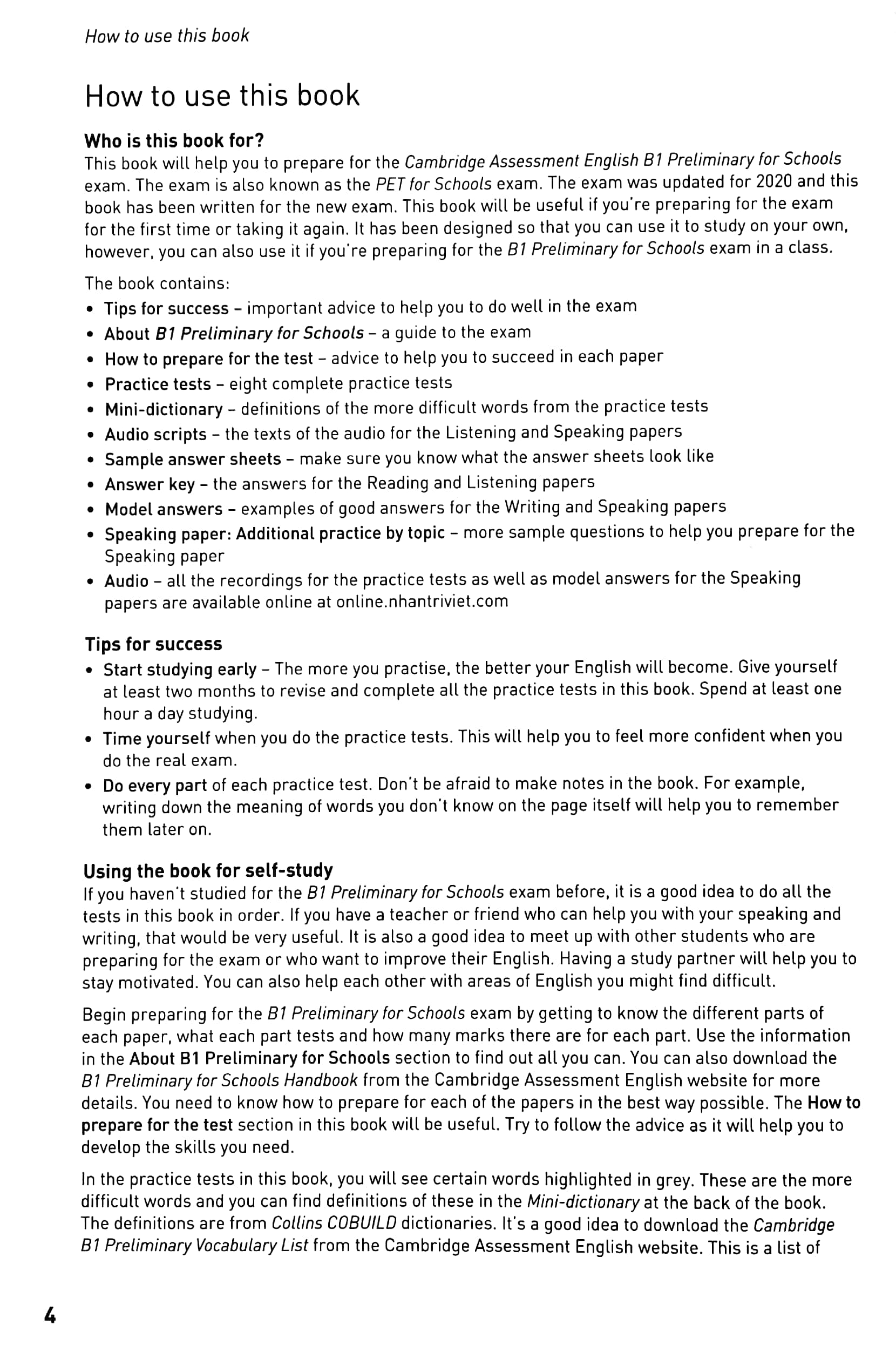 Sách Fahasa - Cambridge English Qualifications - B1 Preliminary For Schools - 8 Practice Tests