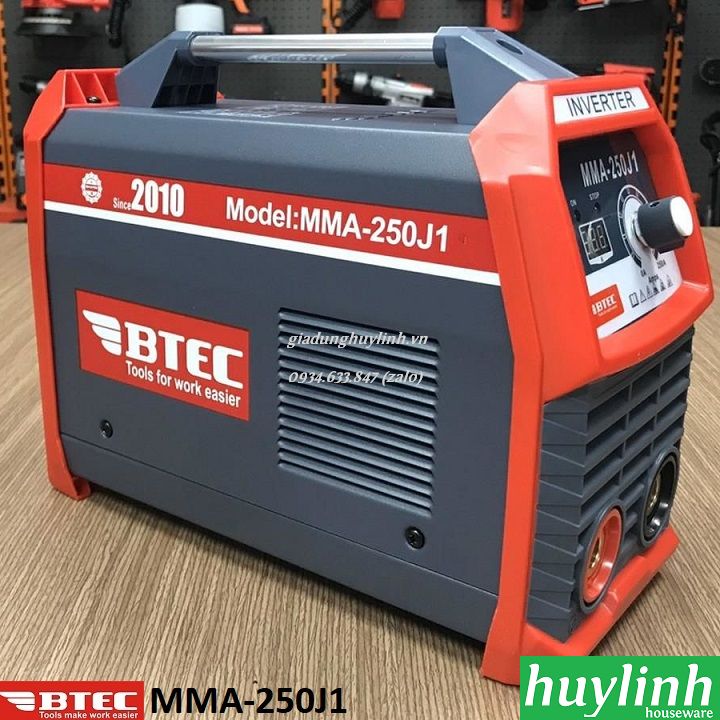 [HCM]Máy hàn que điện tử Btec MMA-250J1 - Hàn liên tục que 3.2