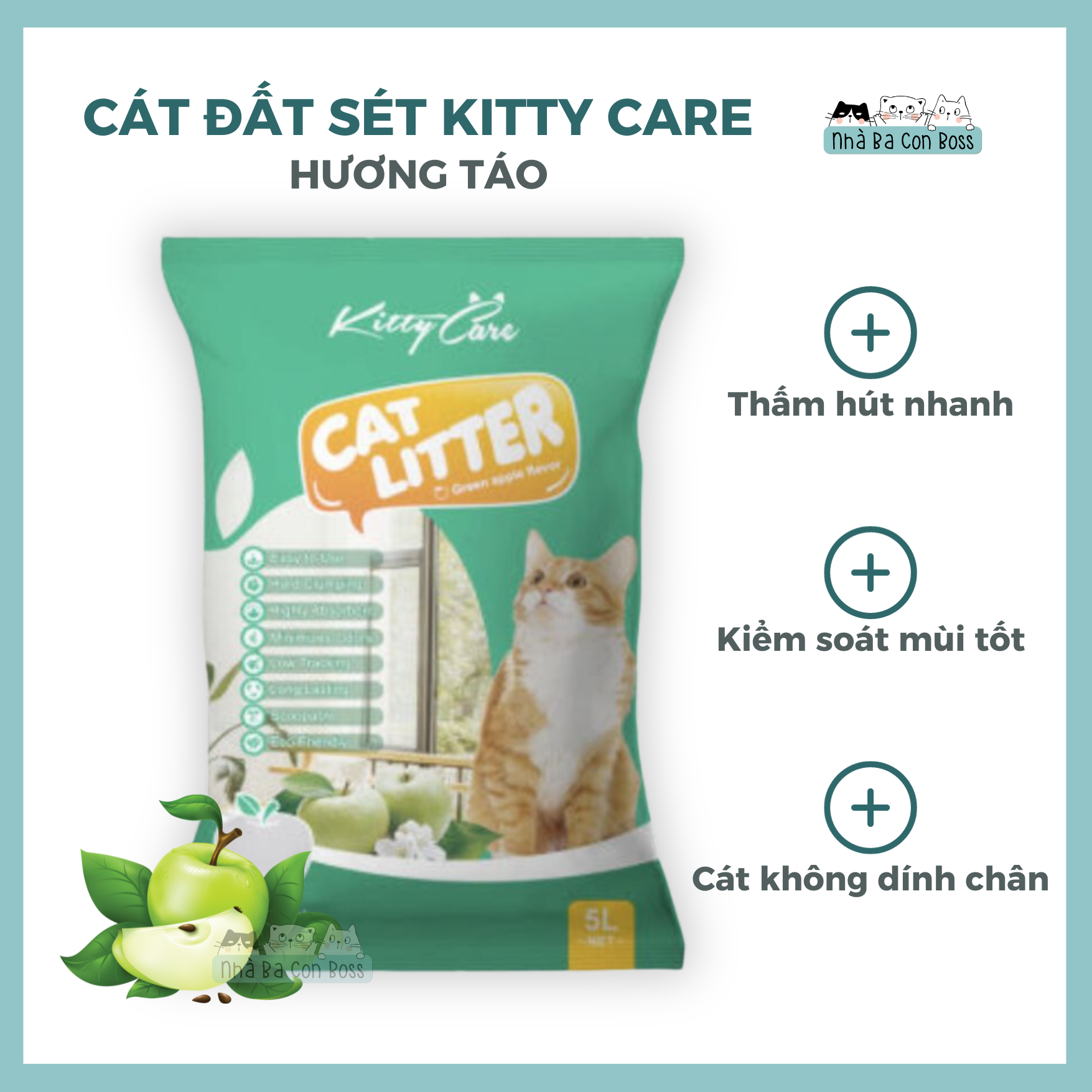 [Cát Đất Sét] Cát Vệ Sinh Cho Mèo Kitty Care Bao 5L