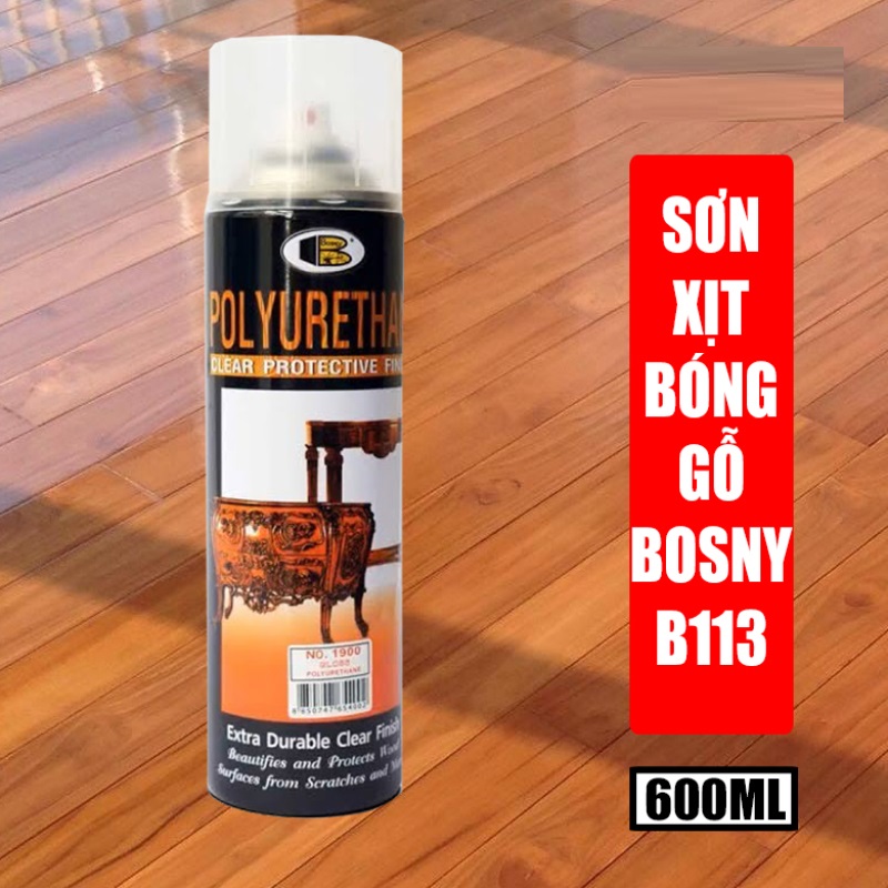 [HCM][CHAI XỊT SƠN BÓNG GỖ PU] Bosny Polyurethane 600ml
