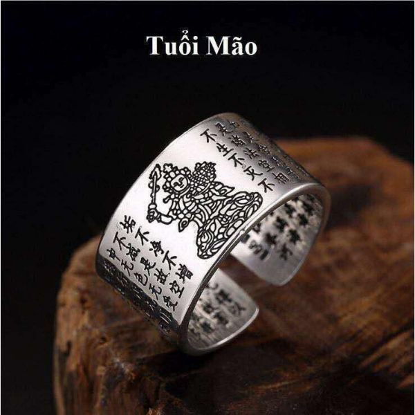 Nhẫn bát nhã tâm kinh titan không gỉ